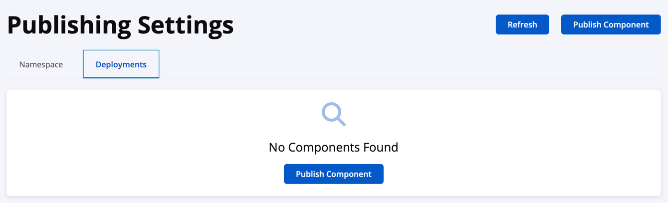 Publish Component in Deployments