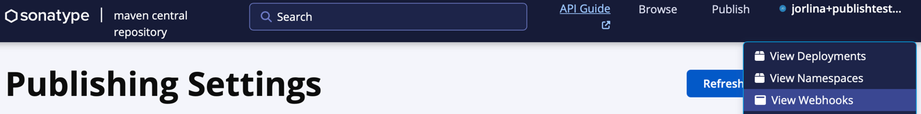 View Webhooks Button